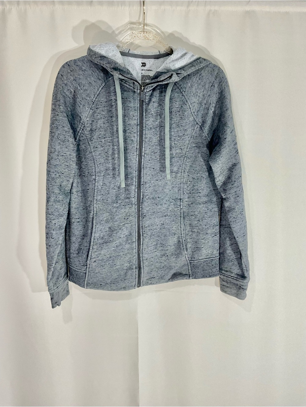All in Motion Women's Heather Gray Full-Zip Hooded Jacket Size M
